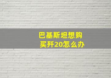 巴基斯坦想购买歼20怎么办