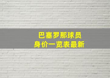 巴塞罗那球员身价一览表最新