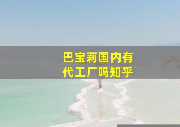 巴宝莉国内有代工厂吗知乎