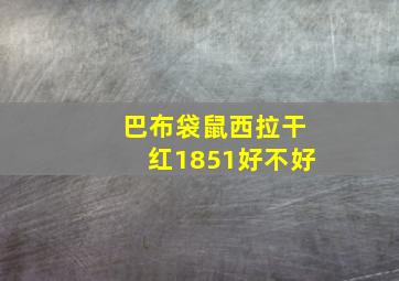 巴布袋鼠西拉干红1851好不好