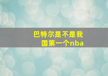 巴特尔是不是我国第一个nba