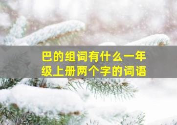 巴的组词有什么一年级上册两个字的词语