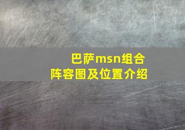 巴萨msn组合阵容图及位置介绍