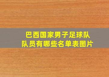 巴西国家男子足球队队员有哪些名单表图片