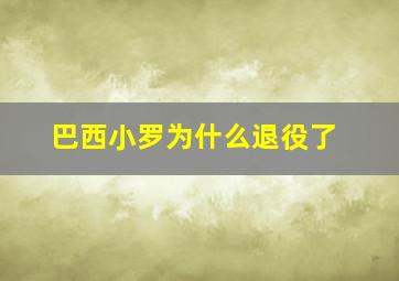 巴西小罗为什么退役了