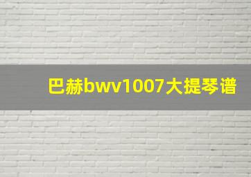 巴赫bwv1007大提琴谱