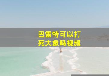 巴雷特可以打死大象吗视频