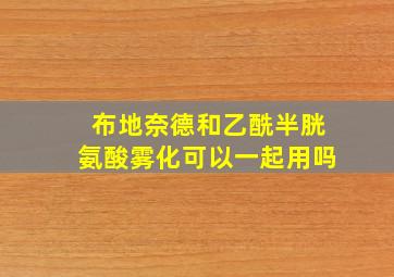 布地奈德和乙酰半胱氨酸雾化可以一起用吗