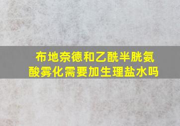 布地奈德和乙酰半胱氨酸雾化需要加生理盐水吗