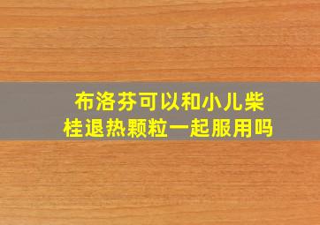 布洛芬可以和小儿柴桂退热颗粒一起服用吗