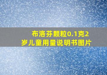 布洛芬颗粒0.1克2岁儿童用量说明书图片