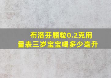 布洛芬颗粒0.2克用量表三岁宝宝喝多少毫升