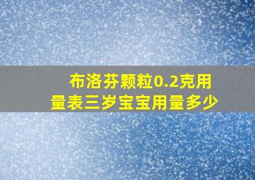 布洛芬颗粒0.2克用量表三岁宝宝用量多少