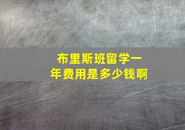 布里斯班留学一年费用是多少钱啊