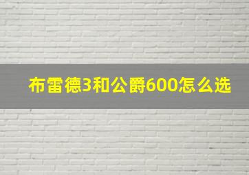 布雷德3和公爵600怎么选