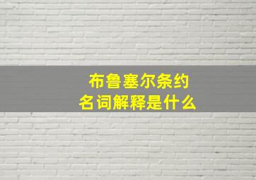 布鲁塞尔条约名词解释是什么