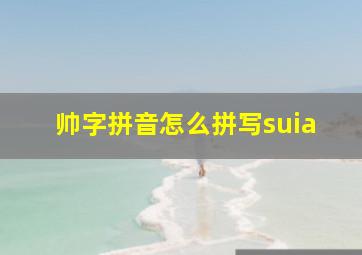 帅字拼音怎么拼写suia