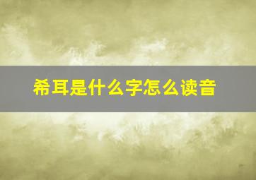 希耳是什么字怎么读音