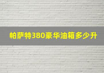 帕萨特380豪华油箱多少升