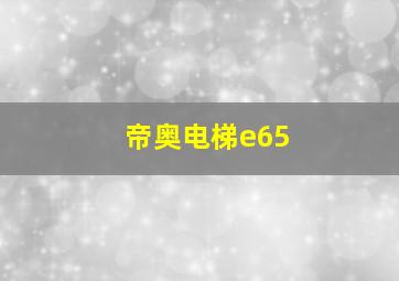 帝奥电梯e65