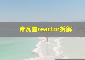 帝瓦雷reactor拆解