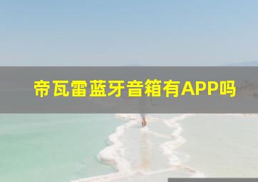 帝瓦雷蓝牙音箱有APP吗