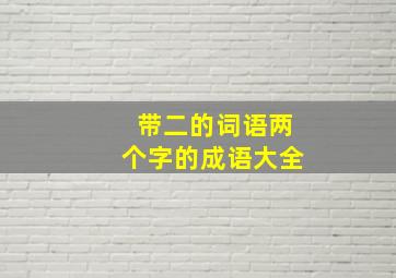 带二的词语两个字的成语大全