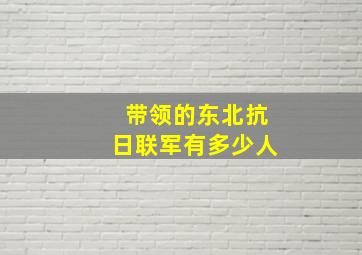 带领的东北抗日联军有多少人