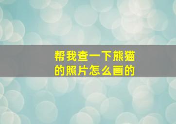 帮我查一下熊猫的照片怎么画的