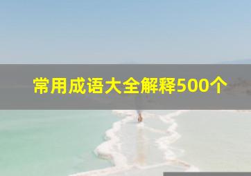 常用成语大全解释500个