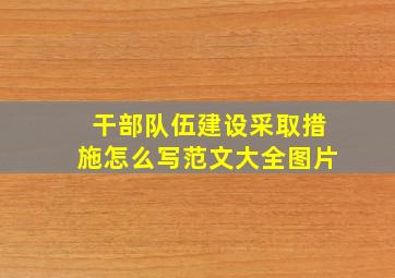 干部队伍建设采取措施怎么写范文大全图片