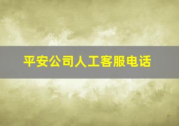 平安公司人工客服电话