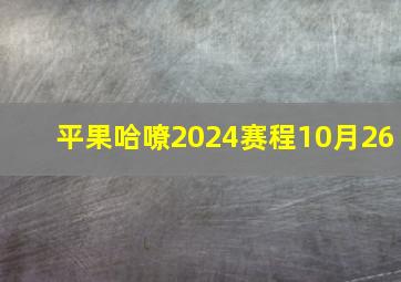 平果哈嘹2024赛程10月26