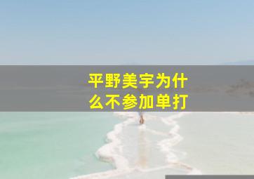 平野美宇为什么不参加单打