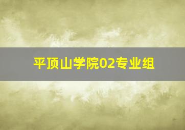 平顶山学院02专业组