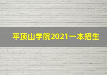 平顶山学院2021一本招生