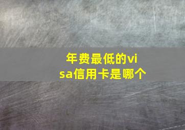 年费最低的visa信用卡是哪个