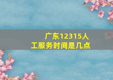 广东12315人工服务时间是几点