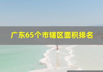 广东65个市辖区面积排名