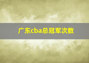 广东cba总冠军次数