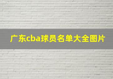 广东cba球员名单大全图片