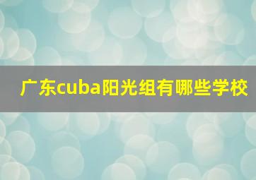 广东cuba阳光组有哪些学校