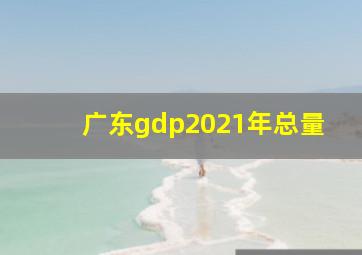 广东gdp2021年总量