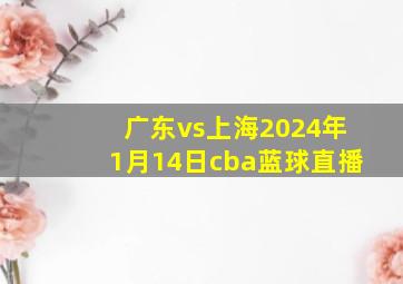 广东vs上海2024年1月14日cba蓝球直播