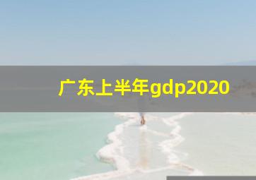 广东上半年gdp2020