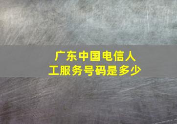 广东中国电信人工服务号码是多少