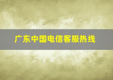 广东中国电信客服热线