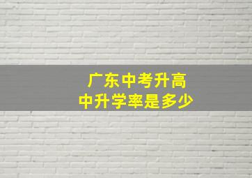 广东中考升高中升学率是多少