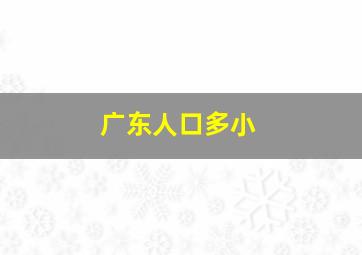 广东人口多小