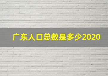 广东人口总数是多少2020